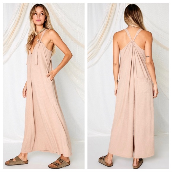Fabulous Tie shoulder Maxi wide leg jumpsuit - Picture 2 of 4